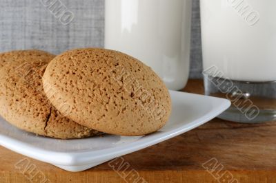 homemade cookies and milk on the table