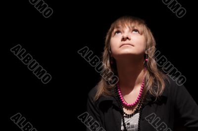 Portrait of the girl in necklace