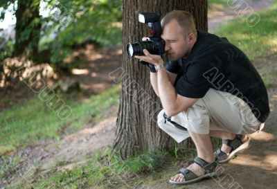 Man with photocamera