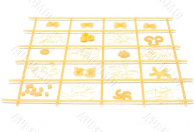 Dry spaghetti put in lattice