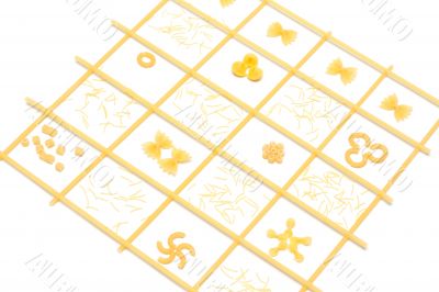 Dry spaghetti put in lattice