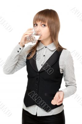 Young girl to drink water