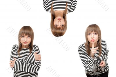 Girl in striped cloth