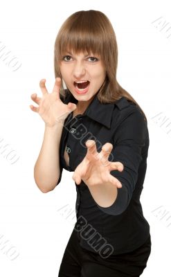 Young beautiful girl shows passion