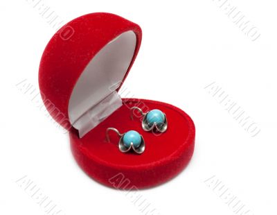 Red box with earring