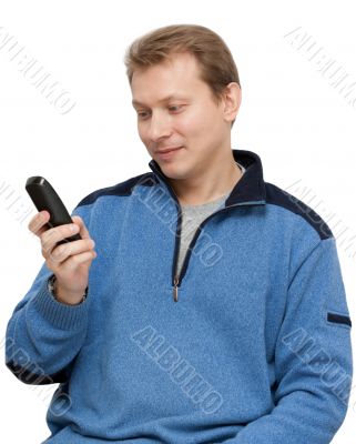 Man with telephone in hand