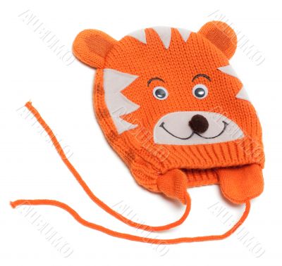 Child knitted hat with pattern