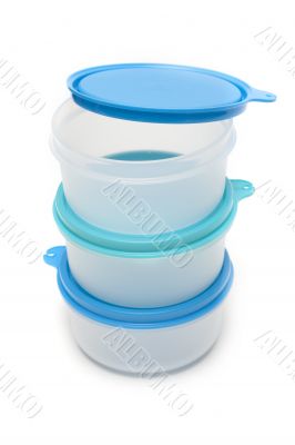 Set round plastic container
