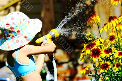 Watering Flowers