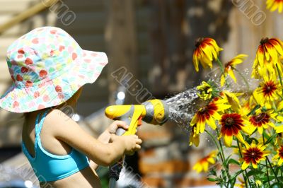 Watering Flowers