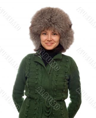 Girl in fur hat