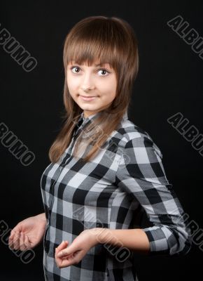 Beautiful girl in plaid shirt