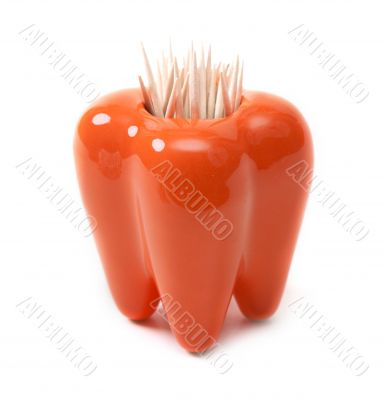 Ceramic orange stan for toothpicks