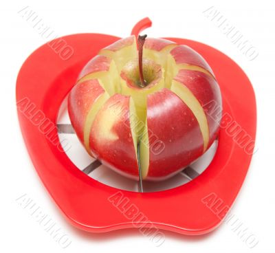 Red apple and special knife