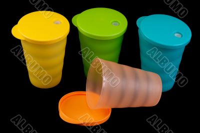 Colour plastic glasses