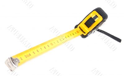 Black tape measure with yellow centimetre