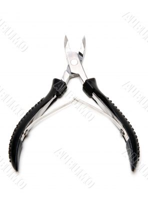 Manicure scissors with black handle