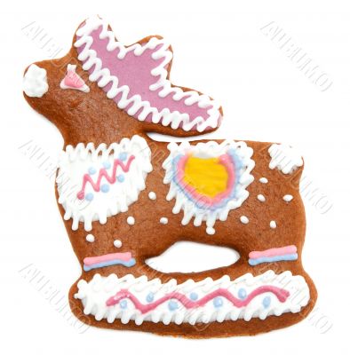 Gingerbread in form decorated by glaze of the deer