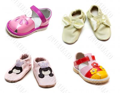 Collage from baby sandals