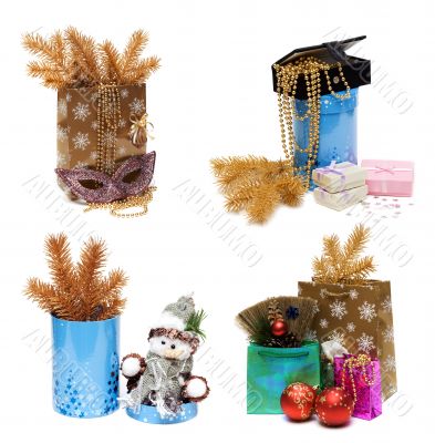 &ETH;&iexcl;ollage gift package, box and golden spruce branch
