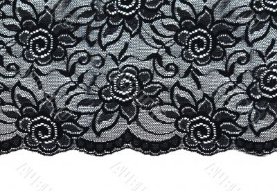 Black lace with pattern with form flower