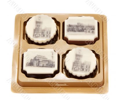 Chocolate sweetmeats with type of the Prague