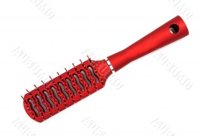 Red massage plastic comb