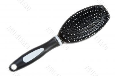 Black massage plastic comb