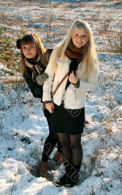 Two young beautiful girls