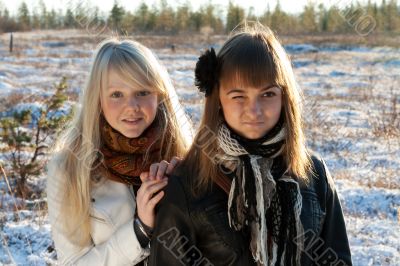 Two young beautiful girls