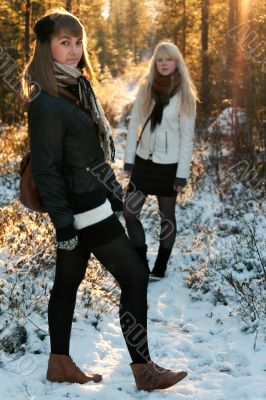 Two young beautiful girls