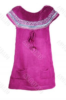 Lilac knitted gown with pompon