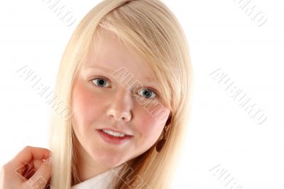 Portrait of the young beautiful blonde