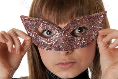 Beautiful girl wearing a mask