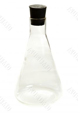 Transparent chemical flask with stopper