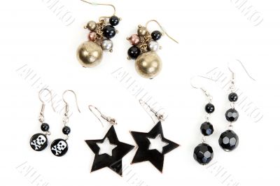 Women`s earrings in pairs