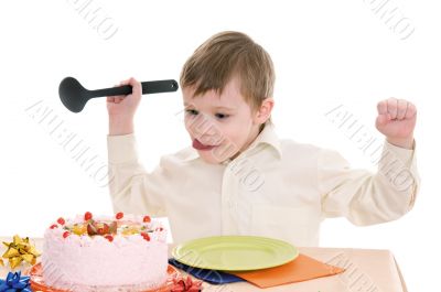boy with cake