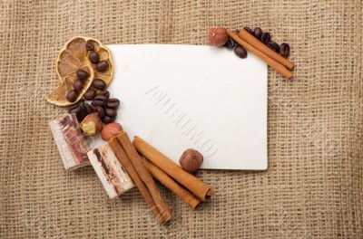 old paper for recipes and spices