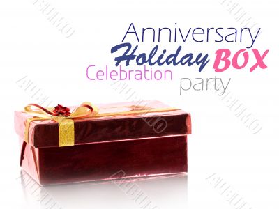 Red Gift Box on white background