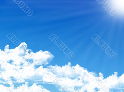 blue sky background with tiny clouds