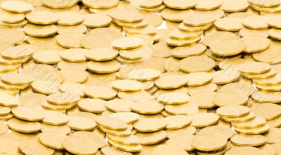 golden coins isolated on white