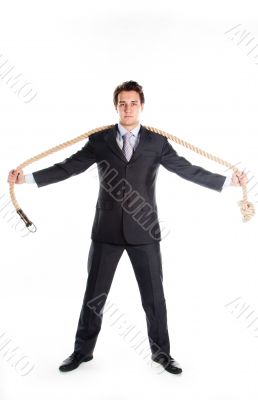 A man with a rope