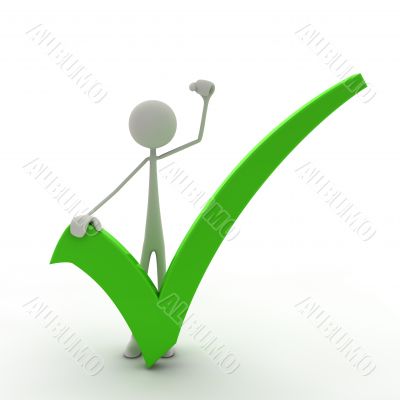 figure with a check mark