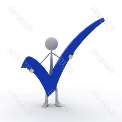 figure with a check mark