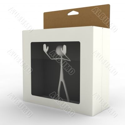 stickman in box