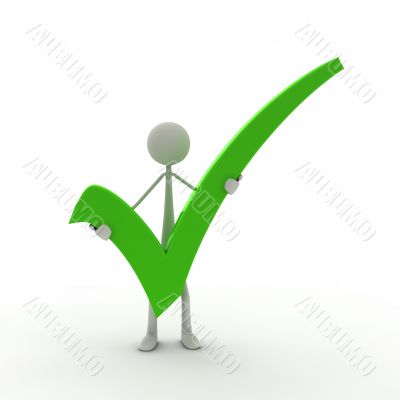 figure with a check mark
