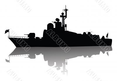 Detailed ship silhouette