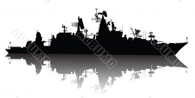 Detailed ship silhouette