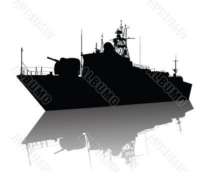 Detailed ship silhouette