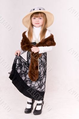 girl with boa